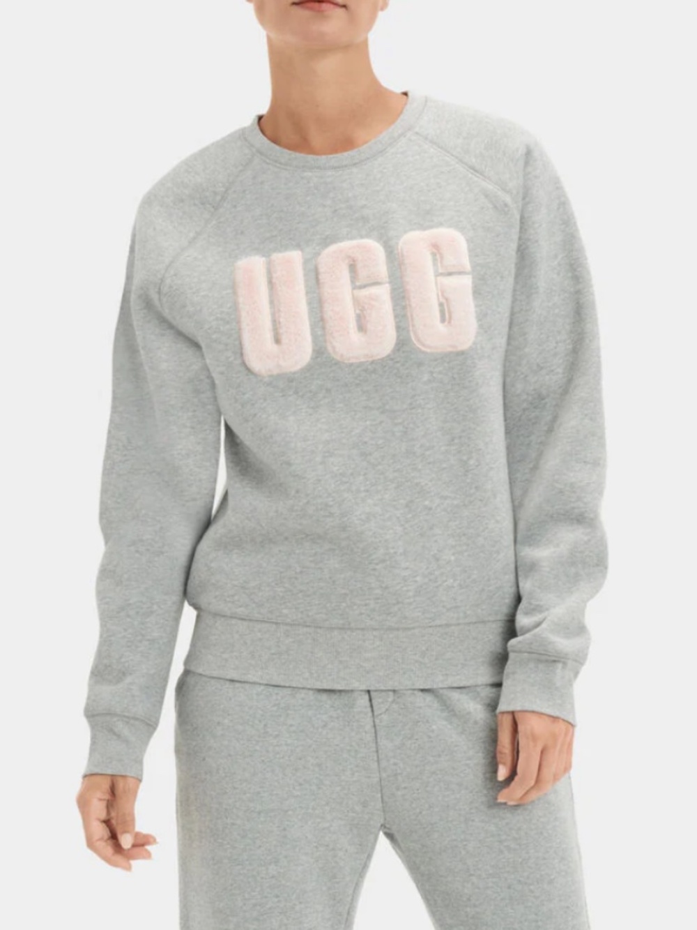Moletom UGG Madeline Fuzzy Logo Crewneck in GREY